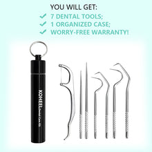 將圖片載入圖庫檢視器 KOHEEL Toothpicks Pocket Set, Reusable Dental Floss Picks Kit, Stainless Steel Teeth Cleaning Tools